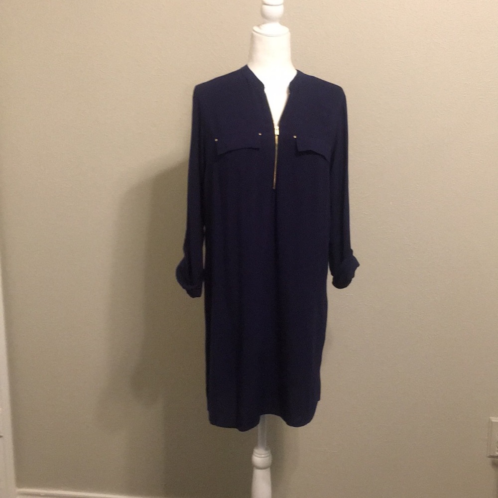 Navy blue shirt dress